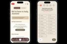 screenshots of two cell phone screens